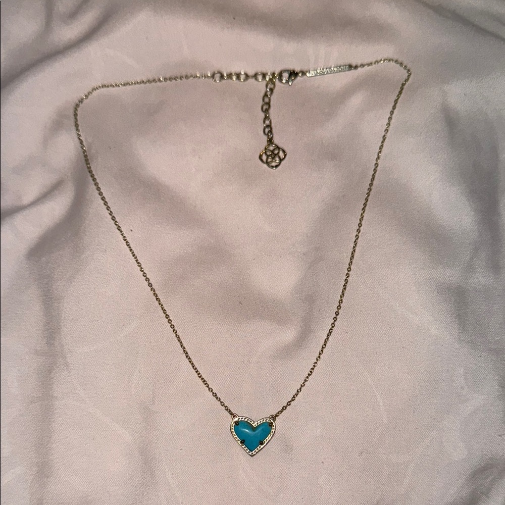 Kendra Scott Gold Necklace with Turquoise Heart Pendant